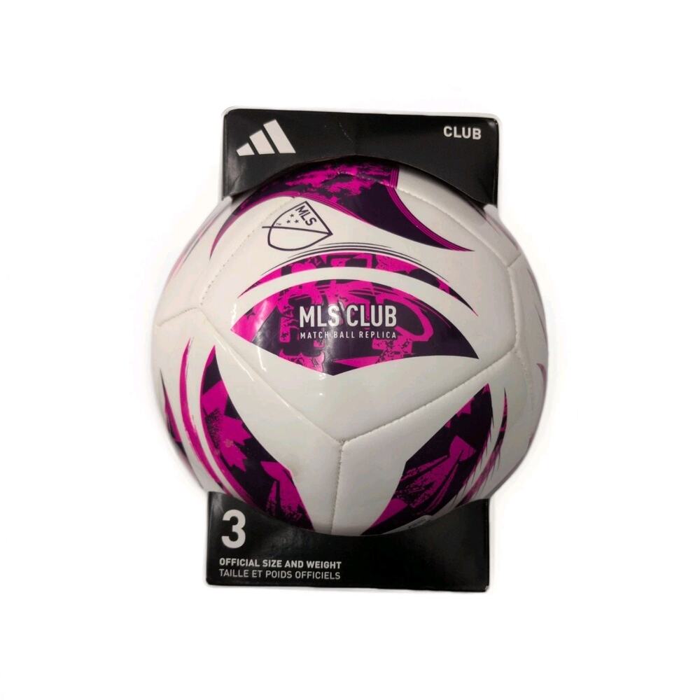 Adidas MLS Club Soccer Ball Size 3 Pink White Official Match Youth Training Ball